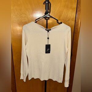 Adrianna Papell Women's Ivory Long Sleeve Top